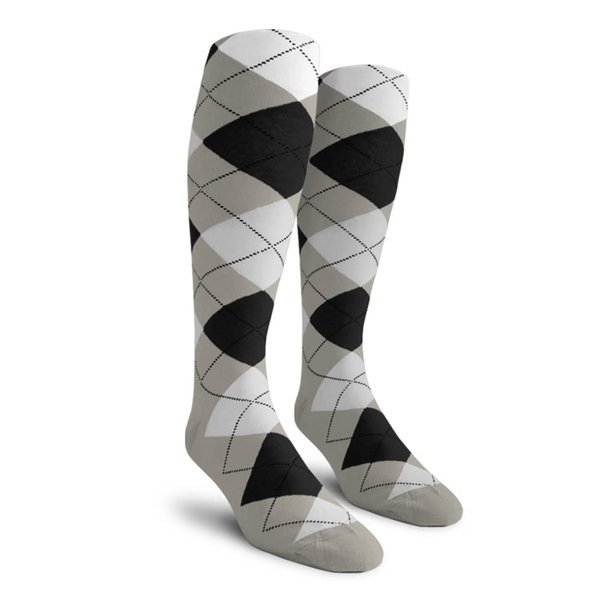 Golf Knickers Colorful Knee High Argyle Cotton Socks For Men Women and Youth - XXX: Taupe/Black/White - Mens