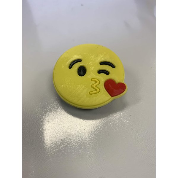 Cellular Finger Grip Mount, Finger Cell Phone Stand Holder, Expanding Stand,Young Adult and Teen, Compatible with All Tablets and Smartphones (Kissy face Yellow)