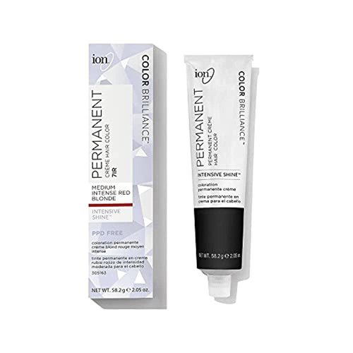 Ion 7IR Medium Intense Red Blonde Permanent Creme Hair Color 7IR Medium Intense Red Blonde