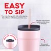 DASH 20oz Tumbler with Spill-Proof Lid and Straw, Stainless Steel Vacuum Insulated Coffee Tumbler Cup, Double Wall Powder Coated Travel Mug - Rose