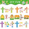 30 Sets Easter Jesus He is Risen Craft Kits for Kids DIY Easter Religious Crosses Art Craft Make a Easter Jesus Resurrection Scene Ornament Spring Christian Creative Art Projects, Kids Party Favors