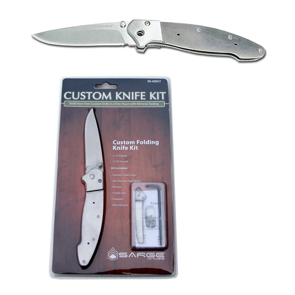 Sarge Knives SK-405KIT Custom Folding Knife Kit with 3-1/4-Inch Stainless Blade