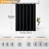 BTTN Extra Long Shower Curtain - 84 Inch Long Linen Textured Weighted Fabric Shower Curtain Set with 12 Plastic Hooks, Hotel Luxury Decorative Curtains for Bathroom Showers and Bathtubs - 72x84, Black