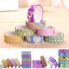 JANYUN 50 Rolls Glitter Washi Masking Tape Set,Great for Bullet Journal DIY Aesthetic Decor Scrapbooking Sticker Masking Paper Decoration Tape Adhesive Party School Supplies (Casual Style)
