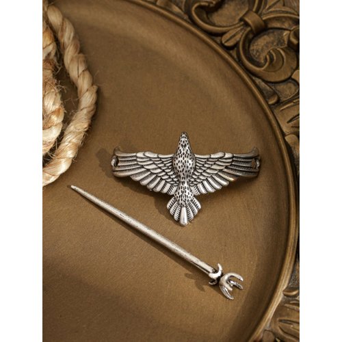 HAQUIL Viking Raven Hairpin Witch Hair Sticks Slide Renaissance Festival French Hair Forks Acceossories for Women