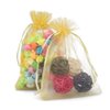 G2PLUS Organza Bags 4×6 Inches, 100PCS Gold Organza Gift Bags with Drawstring, Organza Mesh Jewelry Pouches, Sheer Candy Bags for Christmas, Wedding Party Favors