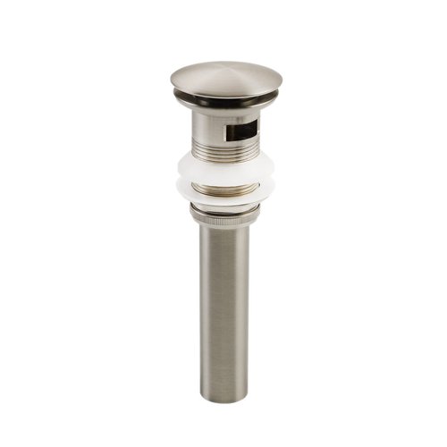 SKOWLL Bathroom Pop Up Vanity Drain Vessel Sink Pop Up Drain Push Button Drain Assembly Drain Stopper with Overflow, Brushed Nickel