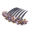 Side Comb French Twist Hair Comb Hair Accessories Decorative Hair Wedding Hair Accessories Ornamented Along top of Heading with Stone (Purple)