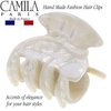 Camila Paris CP3158 French Hair Clip for Women, Handmade, White, Small Girls Hair Claw Clips Jaw, Durable Styling Hair Accessories for Women, Strong Hold No Slip Grip, Made in France