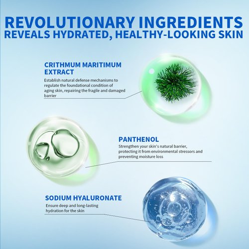 RAZUYEN Facial Repair Sheet Mask with Sodium Hyaluronate, Panthenol, Crithmum Maritimum Extract, Hydrating, Moisturizing & Soothing, Sensitive Skin, Face Mask 10 Sheets