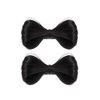 Pokinge 2pcs Black Bowknot Wig Clips, Natural Fake Hair Extensions Ponytails Hair Bows, Party Hair Styling Tools Hair Clips Accessories for Girl Women