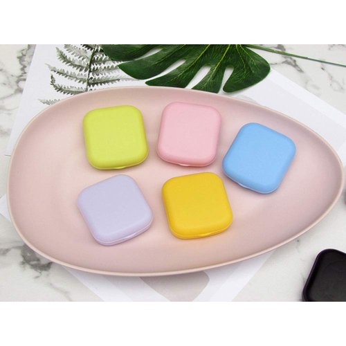 KISEER 6 Pack Colorful Contact Lens Case Travel Kit Contact Box Holder Soak Storage Container with Mirror Bottle Tweezers Stick Remover Tool