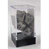 Chessex Dice: Polyhedral 7-Die Opaque Dice Set - Dark Grey with Black