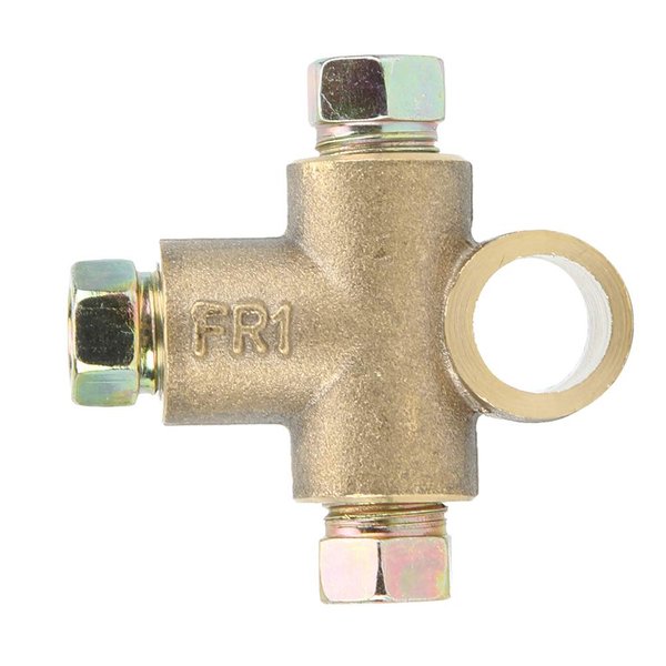 Watris Veiyi 3 Way T-Shape Brake Tee, T-Shape Brake Line Tee Union, Brake Tee Fittings with 3 Male Nuts Short Union M10 Fit for 3/16in Pipe 10mm