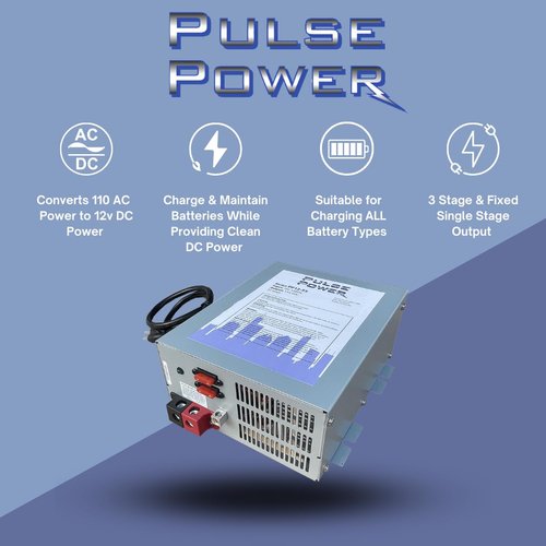 Pulse Power Series RV Converter | 12V DC | Power Converter Battery Charger | Lithium Compatible | Built-in Smart Charger and Fixed Output Modes | Output Range 13V to 16.5V (120 AMP)