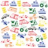 36PCS Transportation Party Favors 24 Tattoos Sticker 12 Stamp Set - Ideal Car Train Plane Themed Birthday Card Decorations Supplies Goodie Bag Cute Rewards for Boys Classroom Gifts Baby Shower Prizes