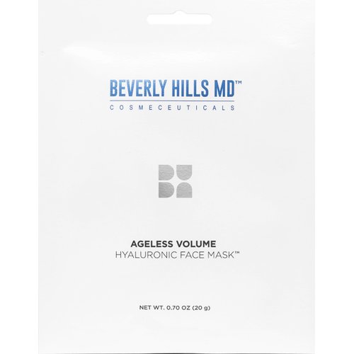 Beverly Hills MD Ageless Volume Hyaluronic Face Mask- Reduce Appearance of Wrinkles, Anti Aging Formula for Plump, Moisturized Skin- 8 Pack- Hydrating & Firming Gentle Sheet Mask