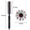 Small Round Hair Brush for Blow Drying Short, Thin, Fine Hair, Wooden Styling Blowout Roller Hairbrush with Soft Nylon Bristles, Both for Men & Women, 1.4 Inch