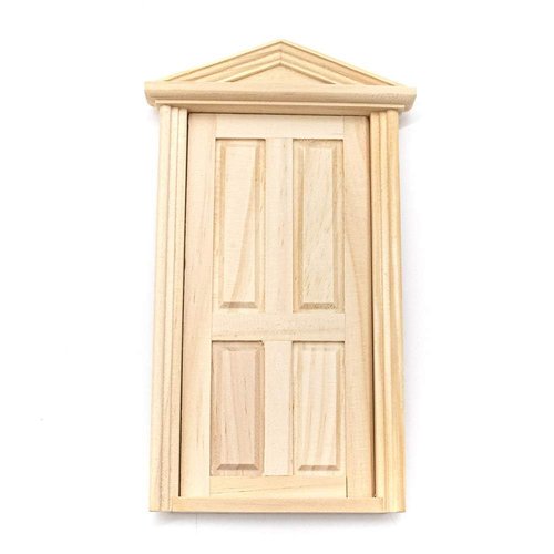 AUEAR, 1:12 Dollhouse Miniature Furniture Unpaint Wooden Doors for DIY Scene Doll Home Furniture Craft (4 Panel)