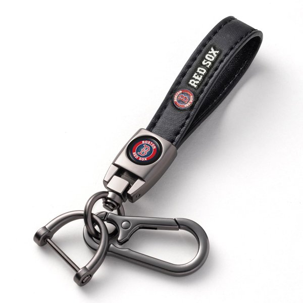 LASERSWING for Boston Red Sox Baseball Fans Car Keychain Keyring Accessories, Leather Car Key Chain Replacement for Key Fob Holder,Delicate Gifts for Men Women, Red Sox
