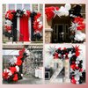 Red White and Black Balloon Garland Arch Kit, Red and Black Party Decorations with white Silver Balloons Confetti Latex Balloons for Graduation Decorations Prom Anniversary Birthday Party Decorations