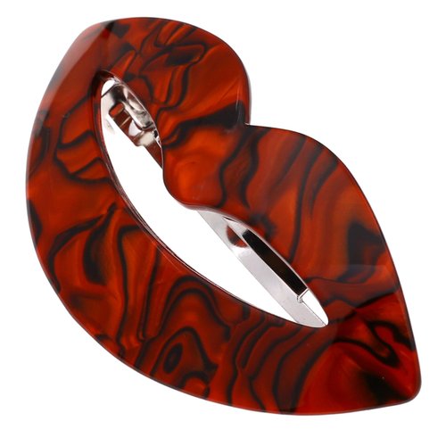 Camila Paris CP2970 French Hair Barrette Clip for Girls, Handmade Kiss Red, Strong Hold Grip Hair Clips for Women, No Slip Automatic Closure, Durable Styling Girls Hair Accessories, Made in France
