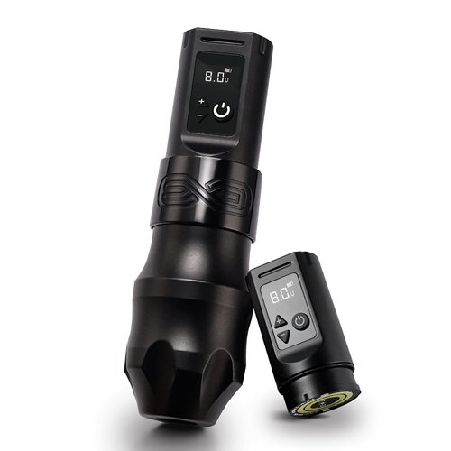 Xnet Moteng Wireless Tattoo Machine - Rotary Tattoo Machine Pen with Extra Battery 2400mAh Digital LED Display Power Supply Coreless Motor for Professionals Tattoo Artists
