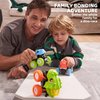 lalalark 3 Pack Monster Truck Toy, Dinosaur Toys for 3 4 5 Year Old Boys, Friction Power 360° Rotating Push and Go Cars, Bumping Up and Down Action, Christmas Birthday Gifts for Kids 3-5