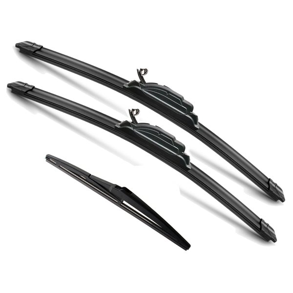 JustCar 3 wipers Replacement for 2012 2013 2014 2015 2016 2017 2018 2019 Toyota Prius C, Windshield Wiper Blades Original Equipment Replacement - 28"/14"/8" (Set of 3) U/J HOOK