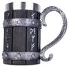 Nordic Viking Rune Mug Tankard Stainless Steel Wooden Resin 3D Norse Decor Coffee Cool Gothic Beer Tankard Stein Cup Mugs 20oz