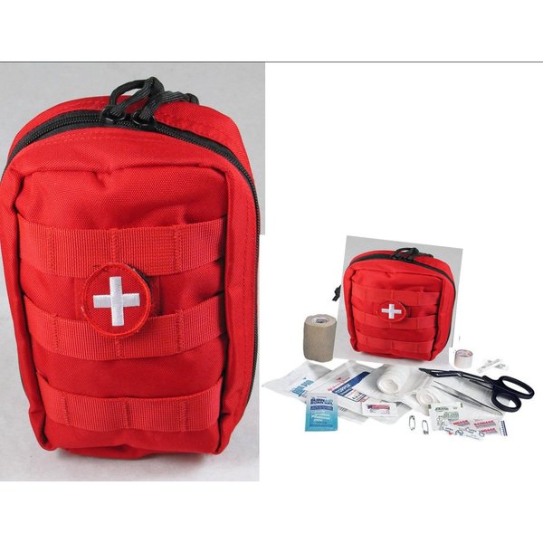VAS Tactical Trauma First AID KIT #1 - RED MOLLE Bag
