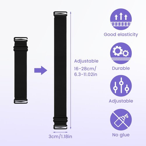 Ranjaner 2pcs Elastic band for Wigs Black Adjustable Nonslip Wig Elastic Bands, Glueless Wig Elastic Straps Accessories for Sewing Making Wigs