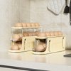 3-Tier Slide Egg Holder for Refrigerator, Detachable Egg Storage Organizer with 7° Slope Design - Automatic Rolling Egg Dispenser, Space-Saving Single Row Fridge Organizer (Cream)