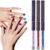 Ycyan 3Pcs Oval Gel Nail Brush Set Rhinestone Handle Professional Nail Art Tools for Polygel UV Builder Gel Nails Extension Size 6/8/10