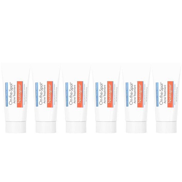 Neutrogena On-The-Spot Acne Spot Treatment with 2.5% Benzoyl Peroxide Acne Treatment Medicine to Treat Face Acne, Gentle Benzoyl Peroxide Pimple Gel for Acne Prone Skin,.75 oz (Pack of 6)