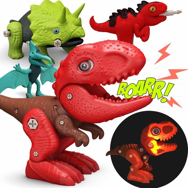 Take Apart Dinosaur Toys for Kids - Fun and Educational Dinosaur Screw Together Toys Building Kit for Kids 3-5, Perfect 4-Year-Old Boy Birthday Gift, STEM Toddler Toys to Build Your Own Dinosaur