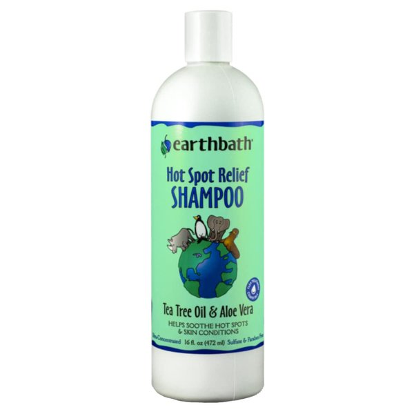 earthbath Hot Spot Relief Pet Shampoo, Tea Tree Oil & Aloe Vera, 16oz – Best Dog Shampoo for Itching & Skin Conditions – Made in USA