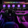 Jushope Interior Car LED Strip Lights with Wireless APP and Remote Control, RGB 5 in 1 Ambient Lighting Kits with 236 inches Fiber Optic, 16 Million Colors Car Neon Lights, Sync to Music