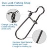 Duo Lock Fishing Snap Kit, Stainless Steel Fishing Nice Snap Swivels High Strength Fishing Snaps and Clips Fishing Connector Tackle Kit for Saltwater Freshwater (100pcs Kit)