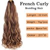 French Curly Braiding Hair 22 Inch Loose Wave Braiding Hair 8 Pack Pre Stretched Synthetic Braiding Hair Extensions (27/33, 22 Inch (Pack of 8))