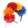 BASEMMAHER Rose Flower Crown Headband Day of the Dead Halloween Frida Mexican Rainbow Floral Crown Garland Headwear Hair Wreath Hair Accessories for Women Halloween Party Costume Headpiece