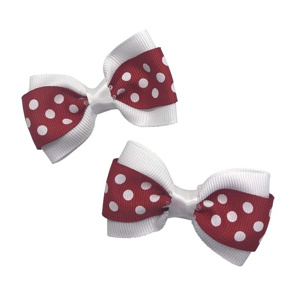 Handmade Winter Christmas Holiday Girls Hair Bow Set, Little Girl Bows, Pigtail Hair Bows, Toddler Hair Bows,