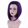 PATTNIUM Dark Purple Bob Wig Purple Wig for Women Short Straight Purple Wig Synthetic Cosplay Halloween Party Costume Wig (Dark Purple)