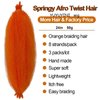 Springy Afro Twist Hair Pre-Separated Kinky Marley Twist Braiding Hair 3spacks Springy Twist for Distressed Faux Locs Synthetic Hair Extensions Cuban Twist Hair (24 inch,orange)