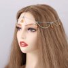Ursumy Boho Tassel Head Chain Gold Crystal Pendant Hair Chain Gypsy Festival Headband Halloween Headpiece Wedding Festival Hair Accessories for Women