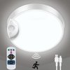 DEEPLITE Battery Ceiling Light Motion Sensor Rechargeable Wireless Shower Light with Remote,5500K 8000mAh,Timing,7.8in Motion Activated Overhead Lighting for Closet Bathroom Hallway Porch