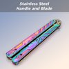 Little World Butterfly Knife - 1 Pack Trainer Practice Tool Steel Metal - Pro Folding Knife Unsharpened with Ergonomic Handle - Training Knife Practicing Flipping Tricks