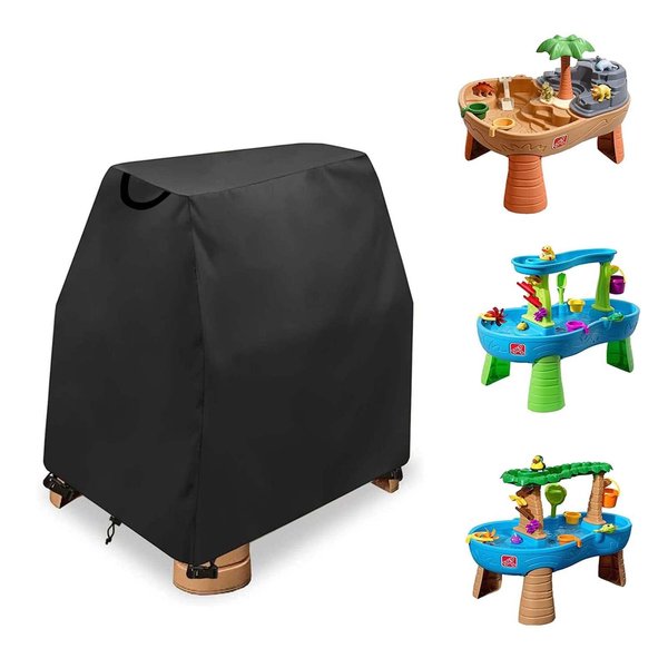 AKEfit Kids Water Table Cover ,Kids Sand and Water Table Toys Covers Waterproof ,Outdoor Water Play Table Cover Fit Step2 Rain Showers Splash Pond Water Table(Only Cover) (Black 41"Lx25"Wx33"H)