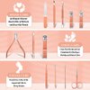 Manicure Set Nail Clipper Set Men Women 12 in 1 Nail Care Kit with Portable Case Travel Manicure Pedicure Tools Grooming Kit Beauty Salon(Rose Gold)