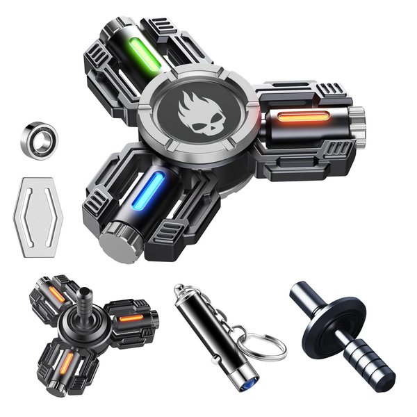 INNOPLUS Fidget Spinners, Fidget Spinner Gifts for Adults Kids, Finger Hand Spinner, Metal Fidget Spinner, Fidget Toys, Fidgets for Kids, Stress Anxiety ADHD Relief Figets Toy, Luminous Night Effects